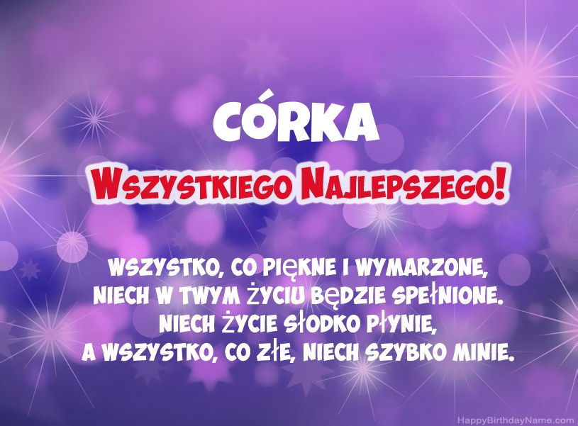 Piękne zdjęcia z okazji urodzin Córka