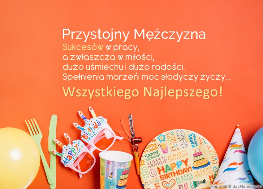 Karty z okazji urodzin Przystojny Mężczyzna