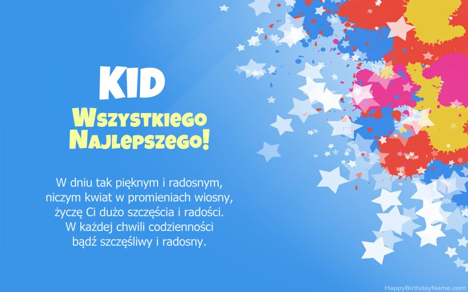 Gratulacje z okazji urodzin Kid
