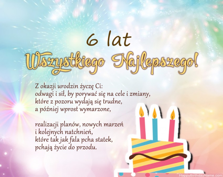 6-letnia dziewczynka Wszystkiego najlepszego w wierszu 6-letnia dziewczynka Wszystkiego najlepszego w wierszu