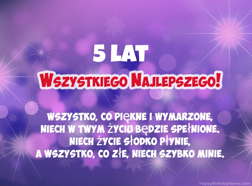 Piękne zdjęcia z okazji urodzin 5-letni chłopiec