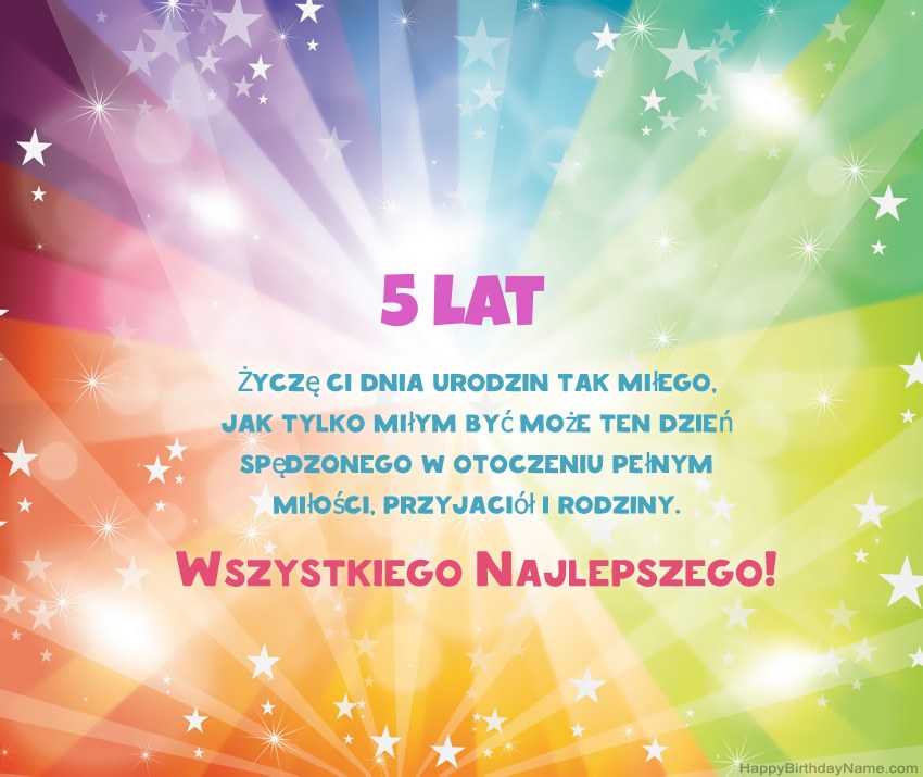 Piękne kartki z okazji urodzin 5-letni chłopiec