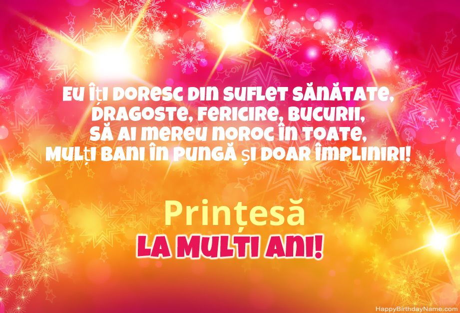 Felicitări frumoase pentru ziua natală fericită Prințesă Felicitări frumoase pentru ziua natală fericită Prințesă