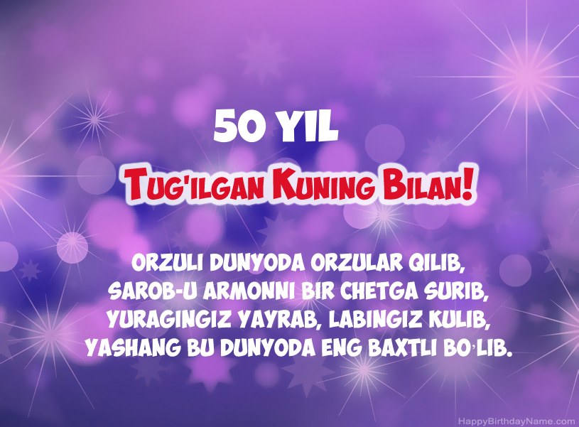 Tug'ilgan kuningiz uchun ajoyib rasmlar 50 yoshli odam