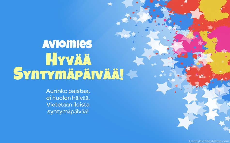 Onnittelut syntymäpäivänä Aviomies