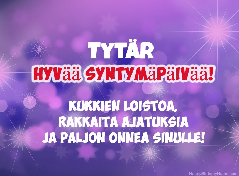 Kauniita kuvia Happy Birthday Tytär
