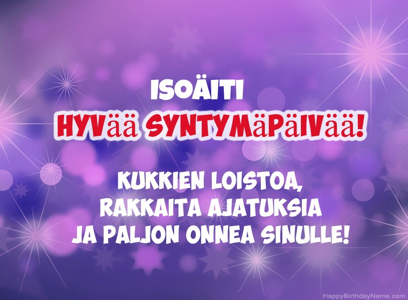 Kauniita kuvia Happy Birthday Isoäiti