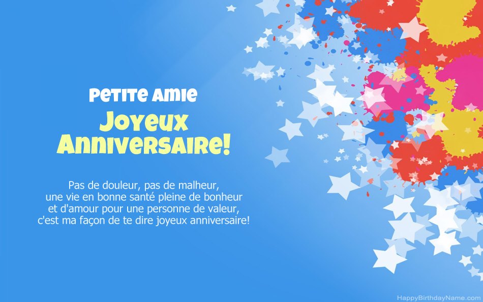 Félicitations pour l'anniversaire Petite Amie