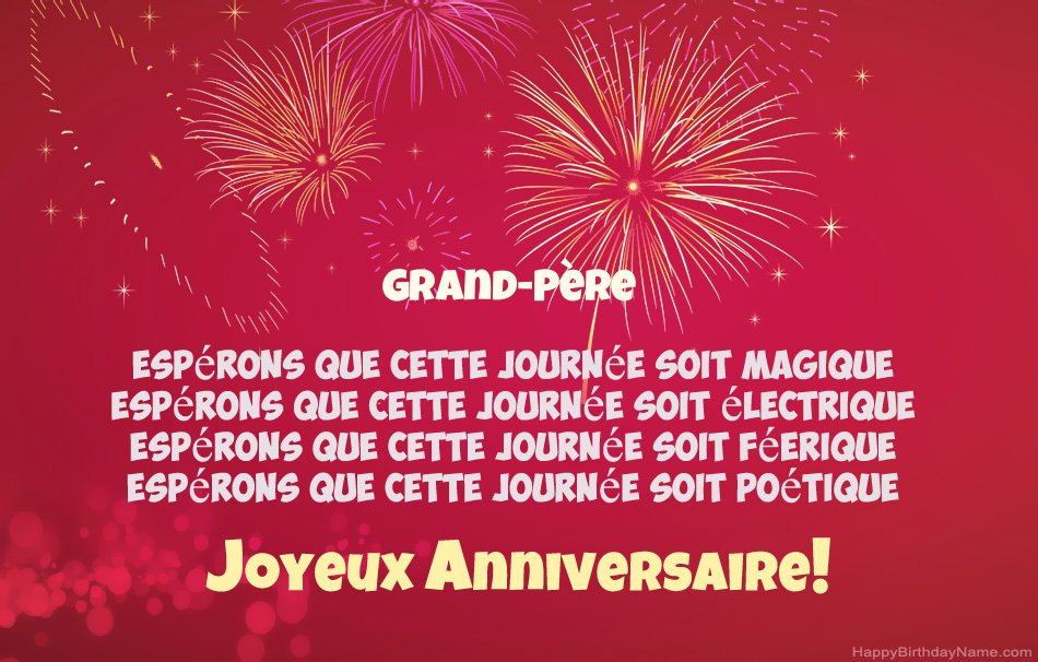 Grand-Père joyeux anniversaire, beaux poèmes