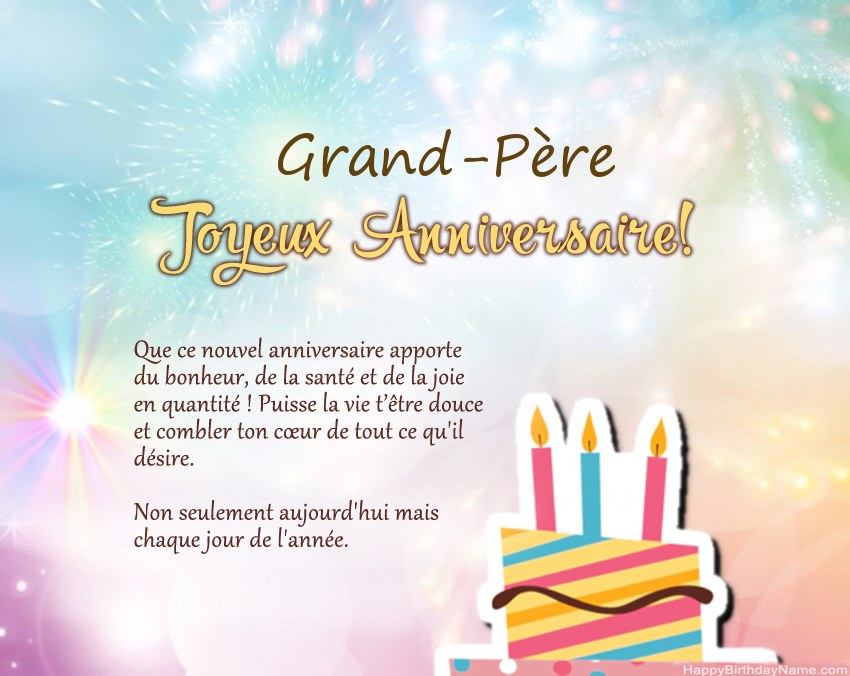 Grand-Père joyeux anniversaire en vers