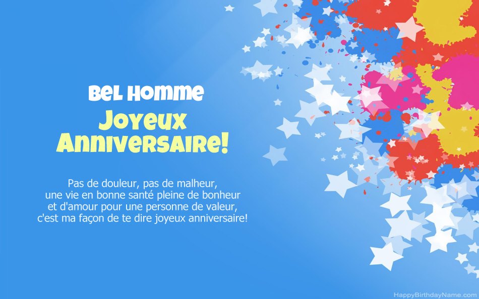 Félicitations pour l'anniversaire Bel Homme