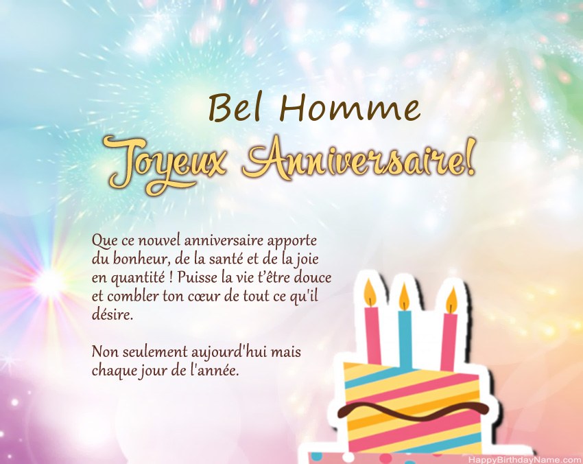 Bel Homme joyeux anniversaire en vers