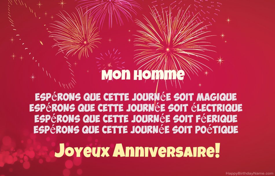 Mon Homme joyeux anniversaire, beaux poèmes