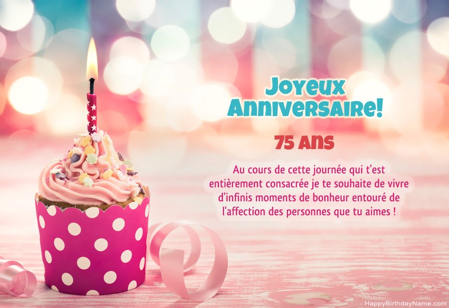 Télécharger Happy Birthday card Femme de 75 ans gratuitement