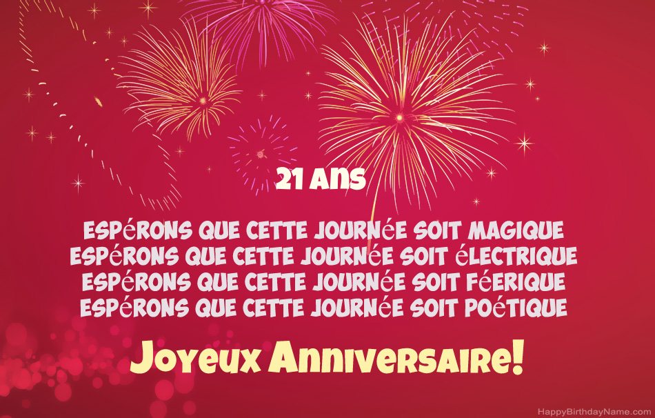 Garçon de 21 ans joyeux anniversaire, beaux poèmes Garçon de 21 ans joyeux anniversaire, beaux poèmes