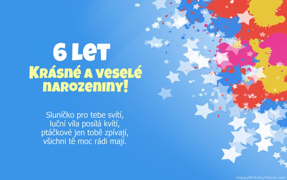 Gratulujeme k narozeninám 6 letá dívka Gratulujeme k narozeninám 6 letá dívka