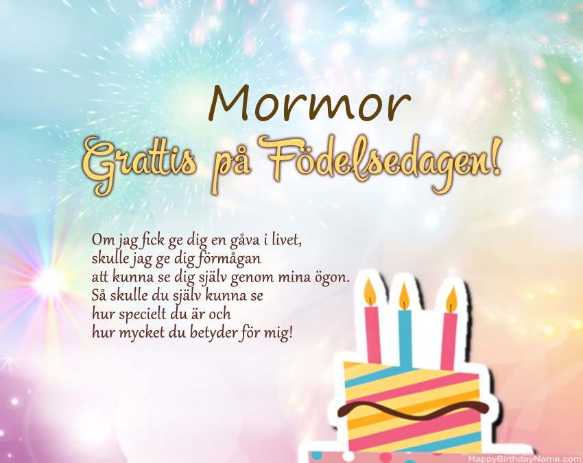 Mormor Grattis på födelsedagen i vers