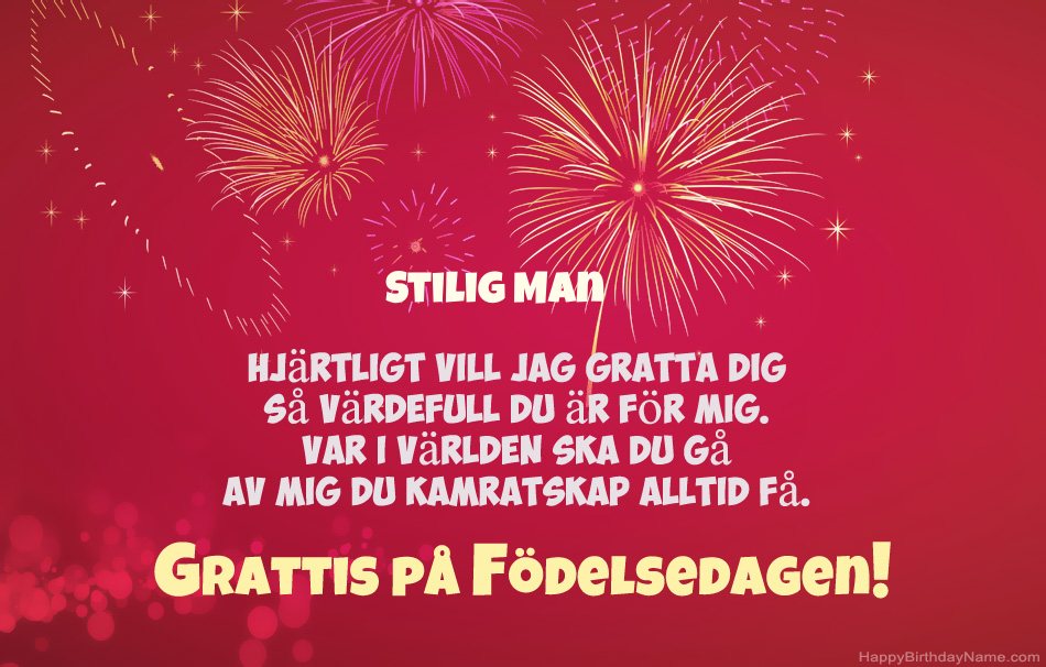 Stilig Man Grattis på födelsedagen, vackra dikter