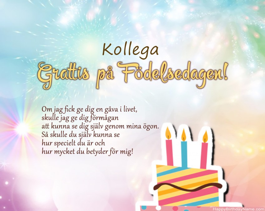 Kollega Grattis på födelsedagen i vers