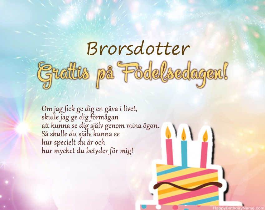 Brorsdotter Grattis på födelsedagen i vers