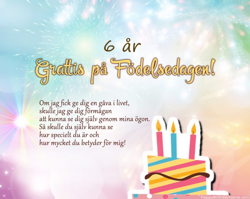 6 år gammal tjej Grattis på födelsedagen i vers