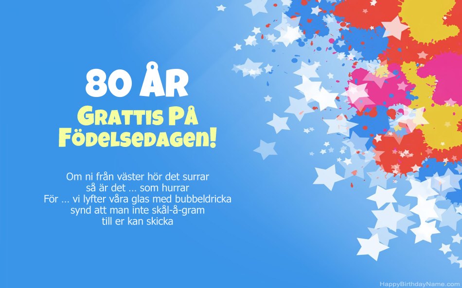 Grattis till födelsedagen 80 år gammal kvinna