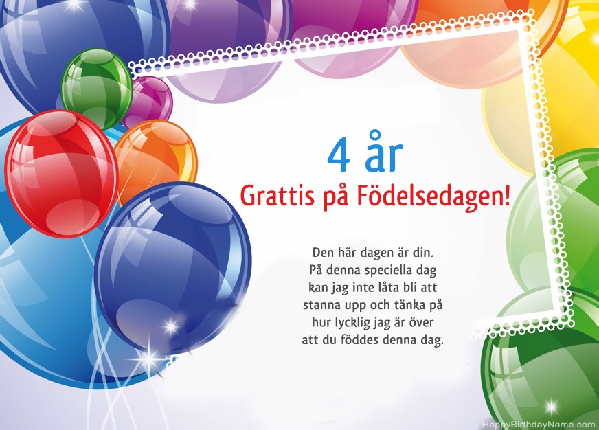 4 år gammal pojke Grattis på födelsedagen! 4 år gammal pojke Grattis på födelsedagen!
