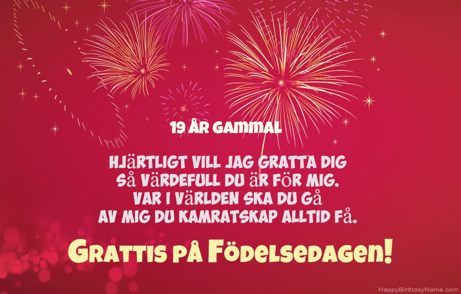 19 år gammal kille Grattis på födelsedagen, vackra dikter