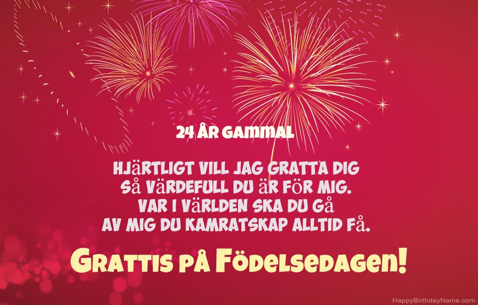 24 år gammal kille Grattis på födelsedagen, vackra dikter