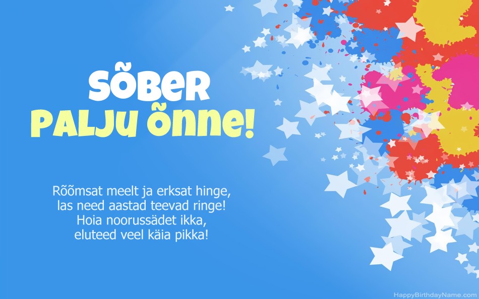 Palju õnne sünnipäevaks Sõber