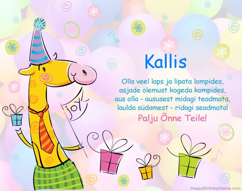Palju õnne õnne sünnipäevaks Kallis