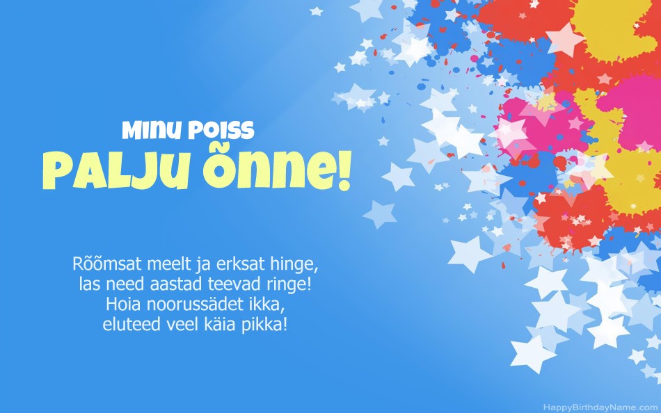 Palju õnne sünnipäevaks Minu Poiss Palju õnne sünnipäevaks Minu Poiss