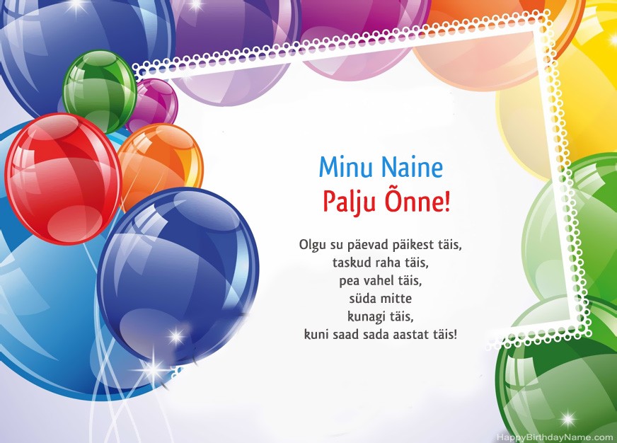 Minu Naine palju õnne sünnipäevaks!
