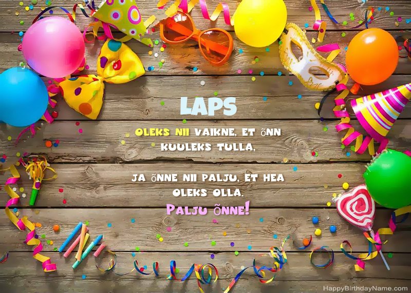 Palju õnne sünnipäevaks Laps foto