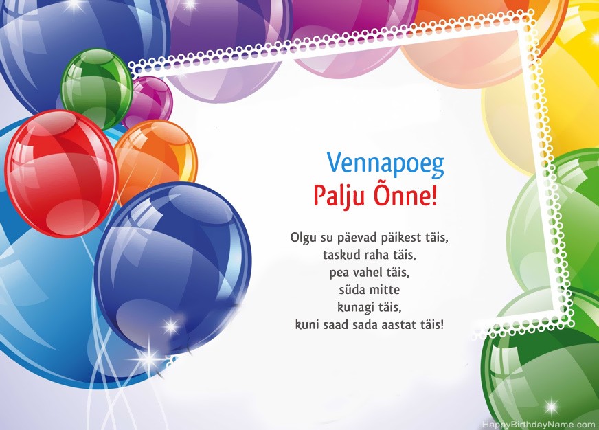 Vennapoeg palju õnne sünnipäevaks!