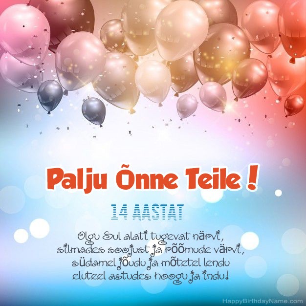 14-aastane poiss luuletused sünnipäeval
