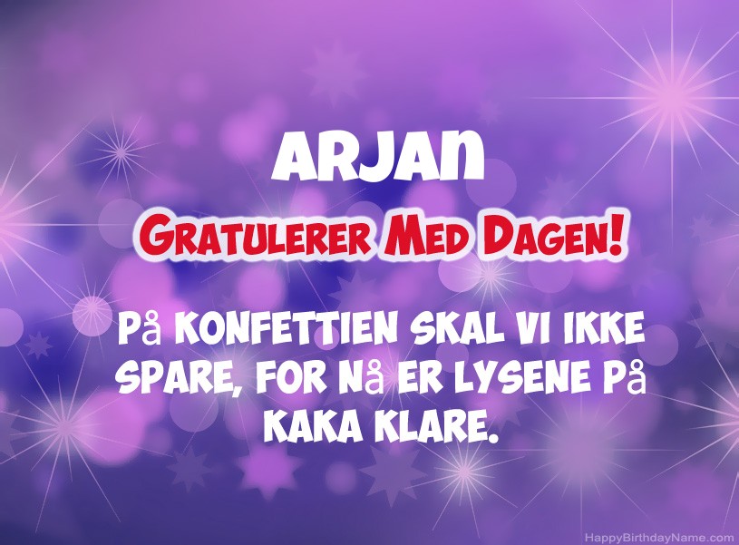 Ønsker Arjan for gratulerer med dagen