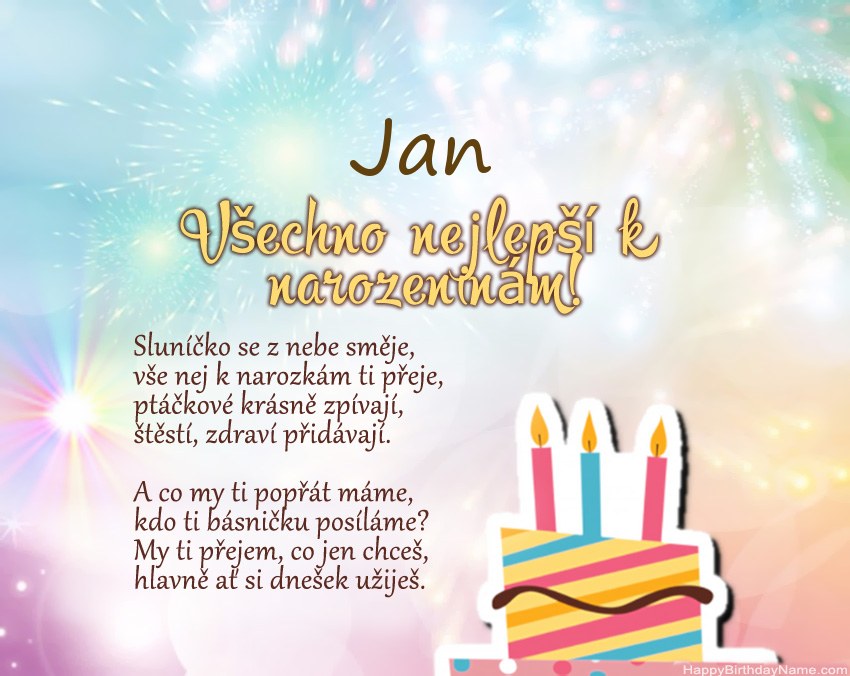 Všechno nejlepší k narozeninám Jan ve verši Všechno nejlepší k narozeninám Jan ve verši