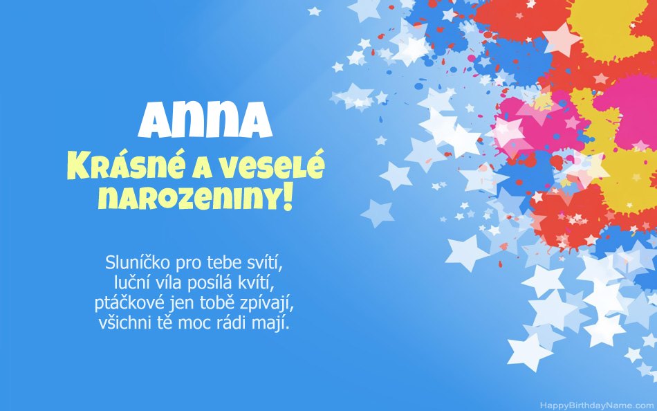 Blahopřeji k narozeninám Anna Blahopřeji k narozeninám Anna