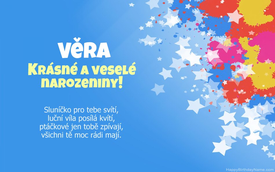 Blahopřeji k narozeninám Věra Blahopřeji k narozeninám Věra