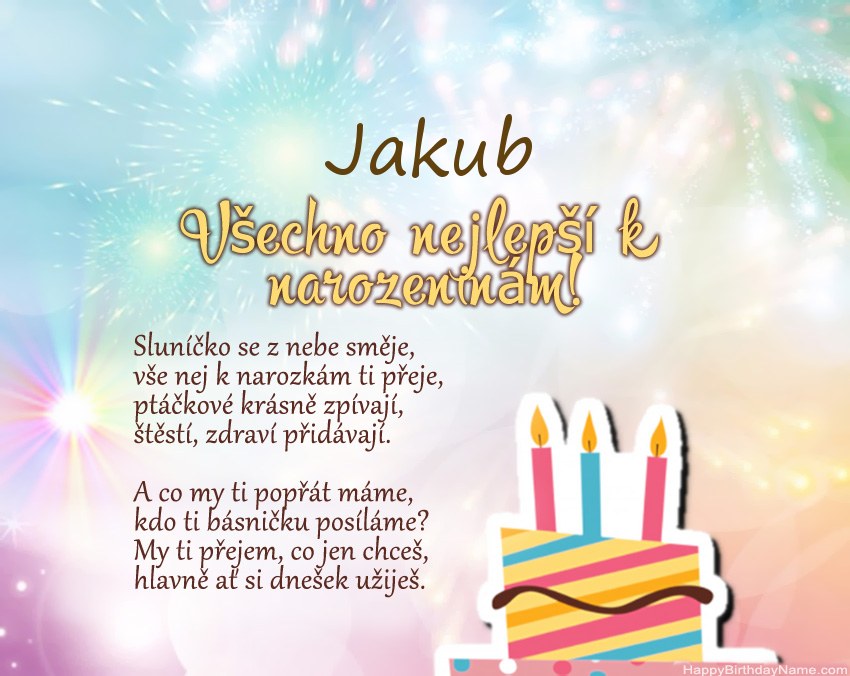 Všechno nejlepší k narozeninám Jakub ve verši