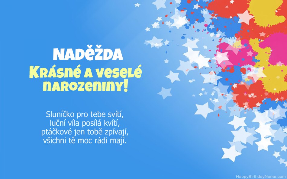 Blahopřeji k narozeninám Naděžda Blahopřeji k narozeninám Naděžda