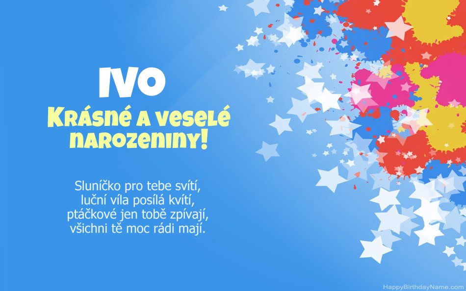 Blahopřeji k narozeninám Ivo