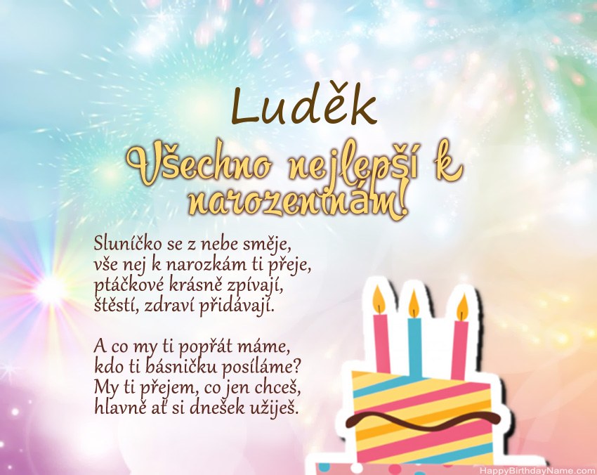 Všechno nejlepší k narozeninám Luděk ve verši Všechno nejlepší k narozeninám Luděk ve verši