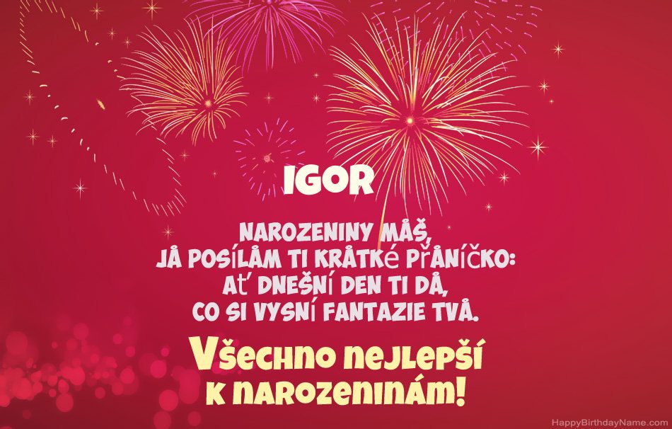 Krásné a veselé narozeniny Igor, krásné básně