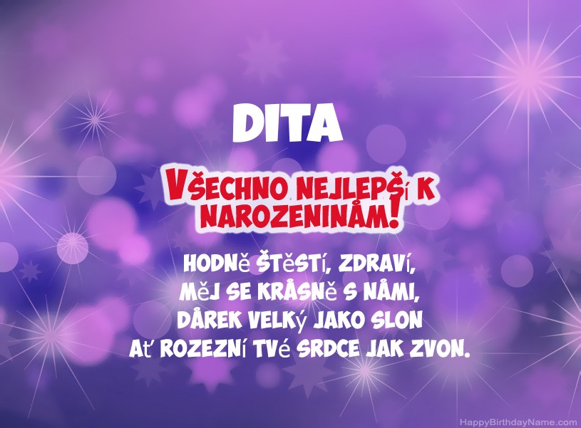 Krásné fotografie k narozeninám Dita
