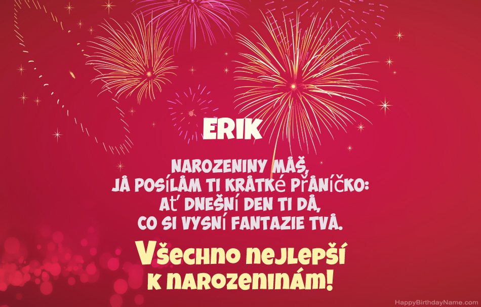 Krásné a veselé narozeniny Erik, krásné básně