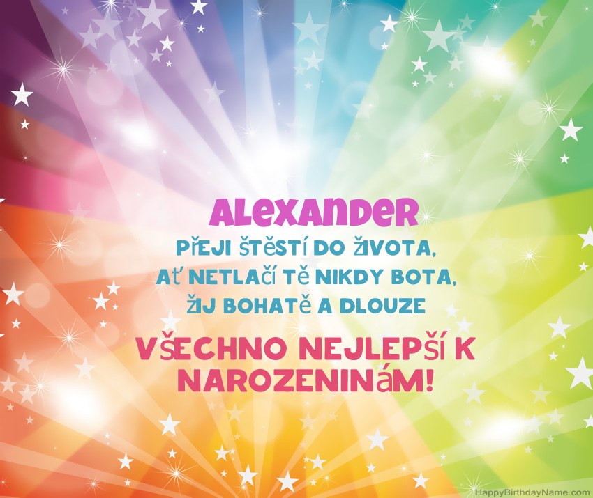 Krásné blahopřání k narozeninám pro Alexander