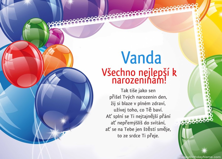 Všechno nejlepší k narozeninám Vanda!