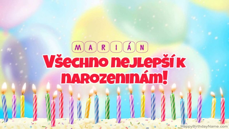 Funny Happy Birthday karty pro Marián